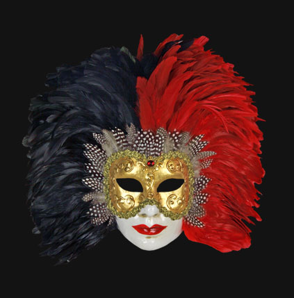 volto_piume_sera_black_red variant