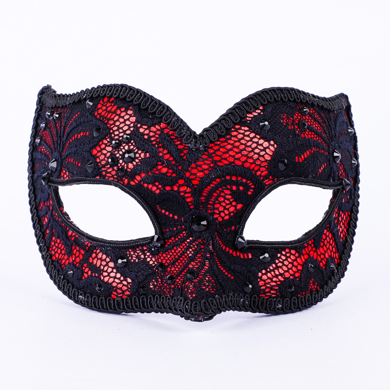 eye_mask_macrame_ballo_pizzo_black_red variant