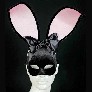Detail black_velvet_bunny_carta_alta_maschere_veneziane