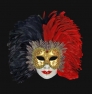 Detail volto_piume_sera_black_red