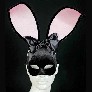 Detail black_velvet_bunny_carta_alta_venetian_masks